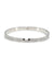 OPEN BANGLE BRACELET WITH ZIRCONIA TOP & FRONT CLASP CLOSURE - GOLD & SILVER