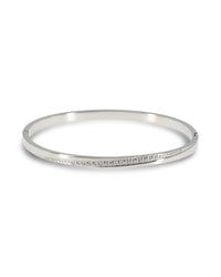 TAPERED ZIRCONIA LINE BANGLE BRACELET - GOLD & SILVER