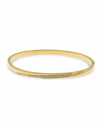 TAPERED ZIRCONIA LINE BANGLE BRACELET - GOLD & SILVER