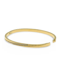 TAPERED ZIRCONIA LINE BANGLE BRACELET - GOLD & SILVER