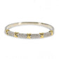 TWO-TONE PAVE CZ X BANGLE BRACELET