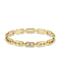 FLAT LINK BANGLE WITH CRYSTAL DETAIL