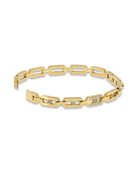 FLAT LINK BANGLE WITH CRYSTAL DETAIL