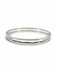 SPLIT DESIGN BAMBOO AND CRYSTAL BANGLE
