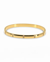Linear Zirconia Bracelet – Silver & Gold