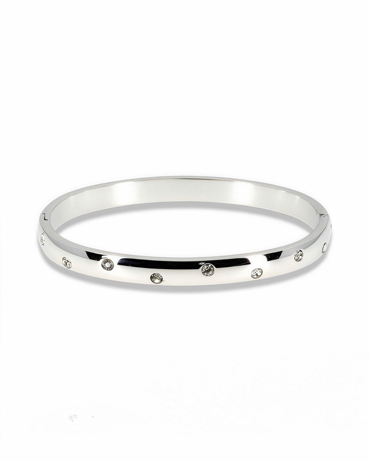 Scattered zirconia bangle bracelet