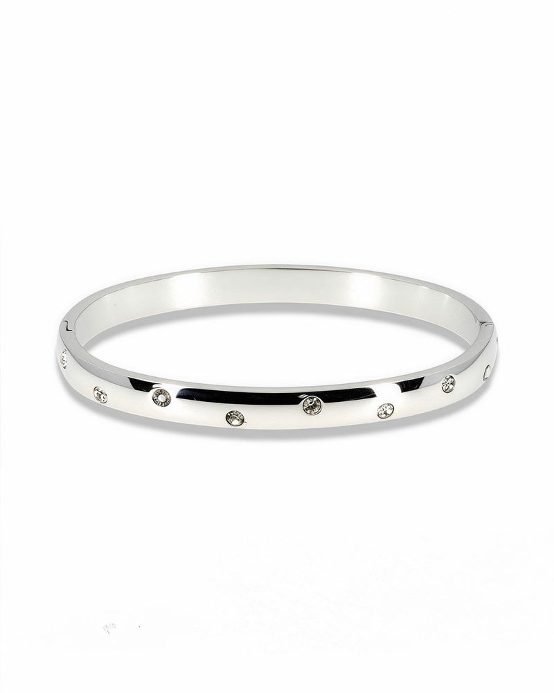 Scattered zirconia bangle bracelet