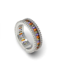 Multicolor Baguette Zircon Ring