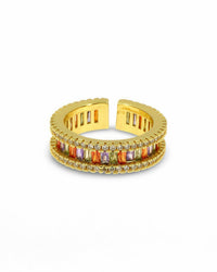 Multicolor Baguette Zircon Ring