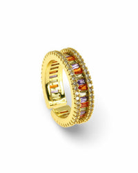 Multicolor Baguette Zircon Ring