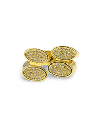 Open Front Split Band Ring with Four Oval Zirconia Accents