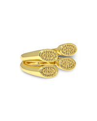 Open Front Split Band Ring with Four Oval Zirconia Accents