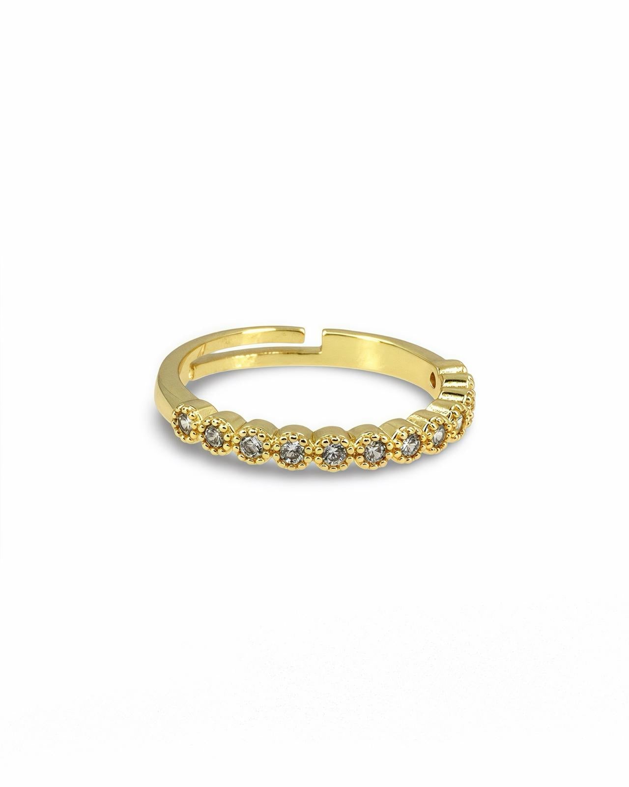 Dainty Thin Band Ring with Micro Pavé Cubic Zirconia