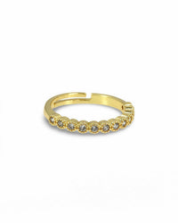 Dainty Thin Band Ring with Micro Pavé Cubic Zirconia