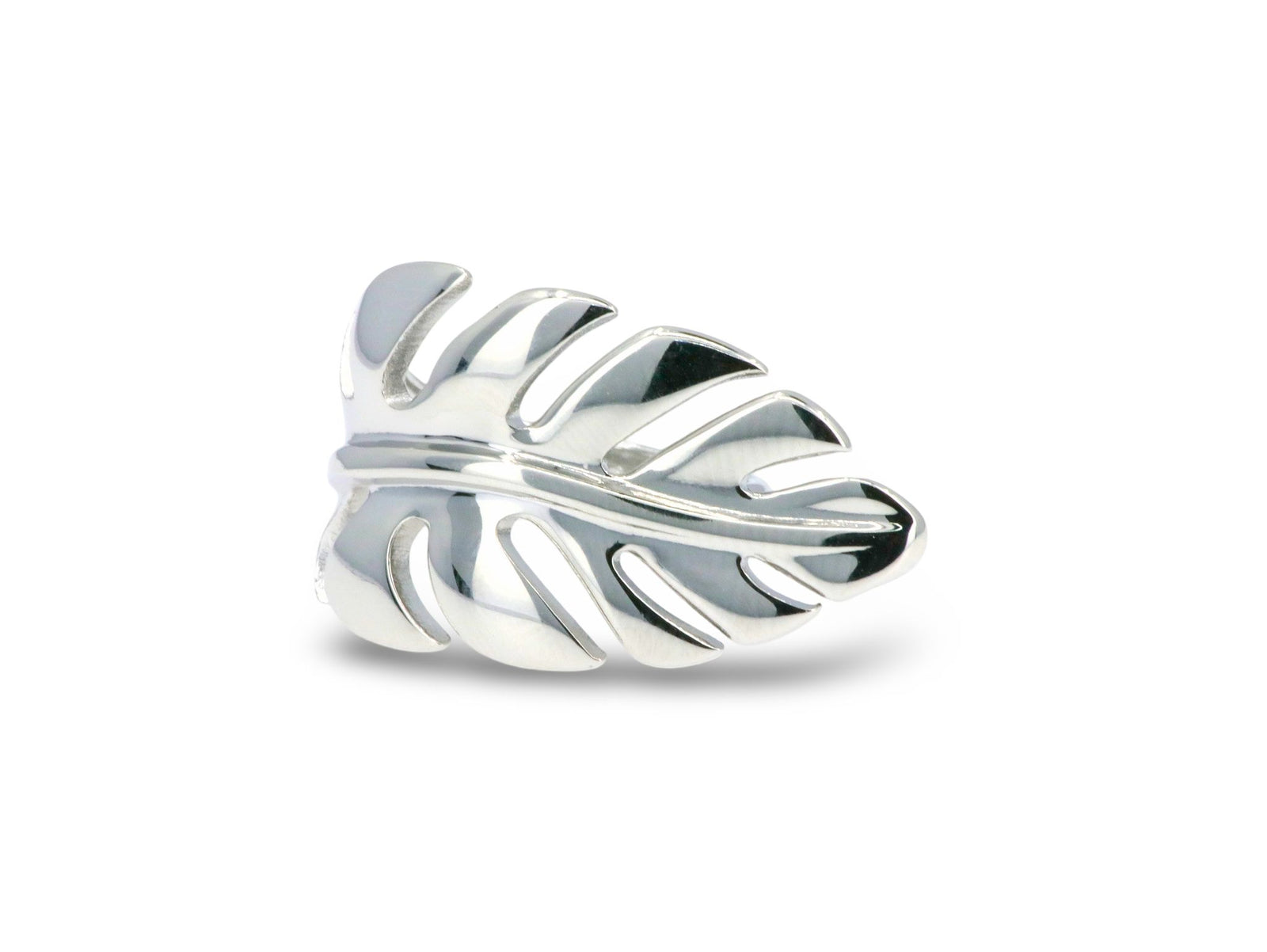 Adjustable Silver Leaf Ring
