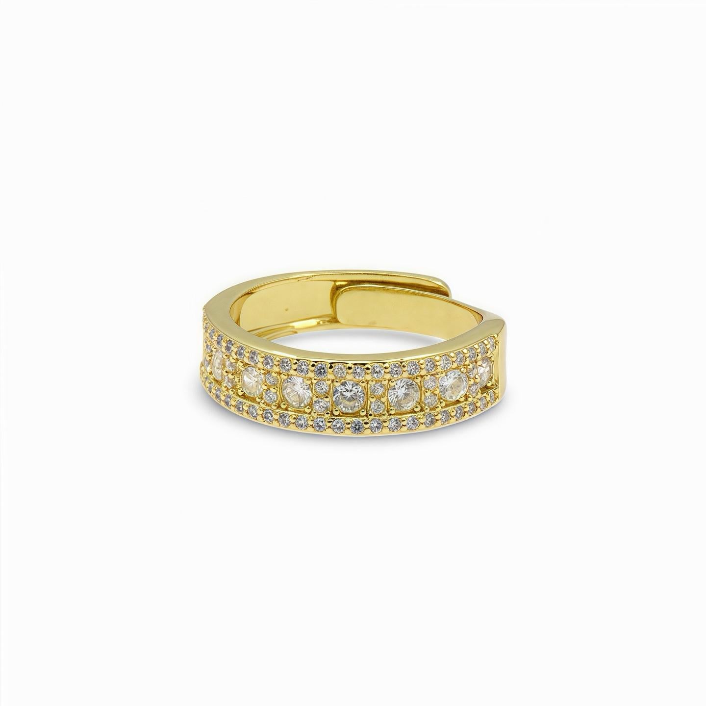 Full CZ Band Ring – Adjustable Design