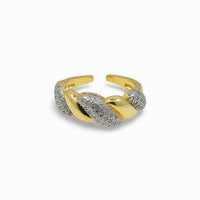 Two Tone Twist Ring – Gold & Silver Adjustable Design