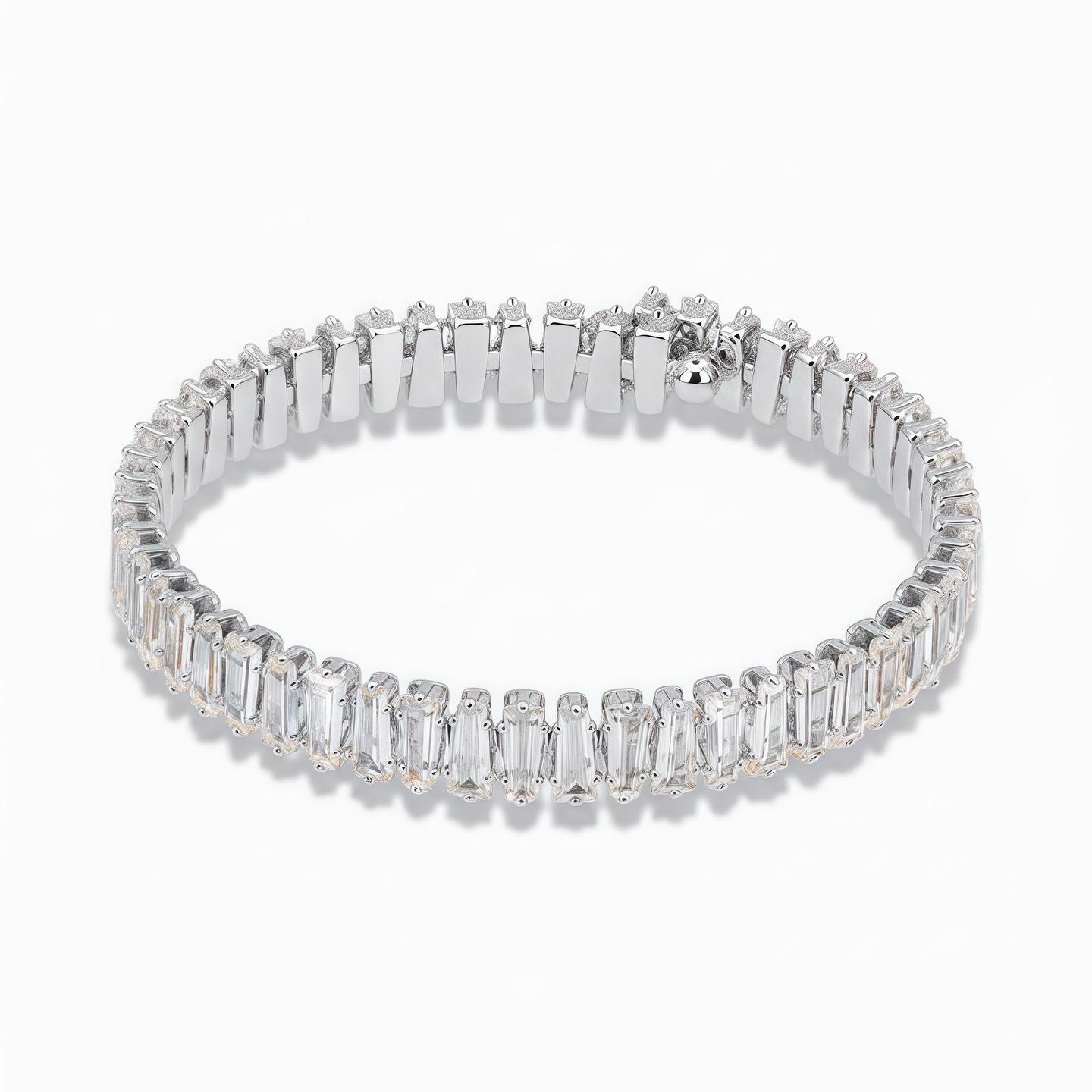 Stretch Tennis Bracelet – Crushed Glass Cubic Zirconia