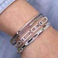 SPLIT DESIGN BAMBOO AND CRYSTAL BANGLE