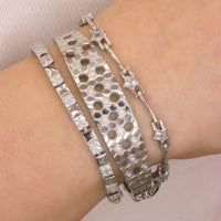 HONYCOMB HEXAGON CRYSTAL BANGLE BRACELET