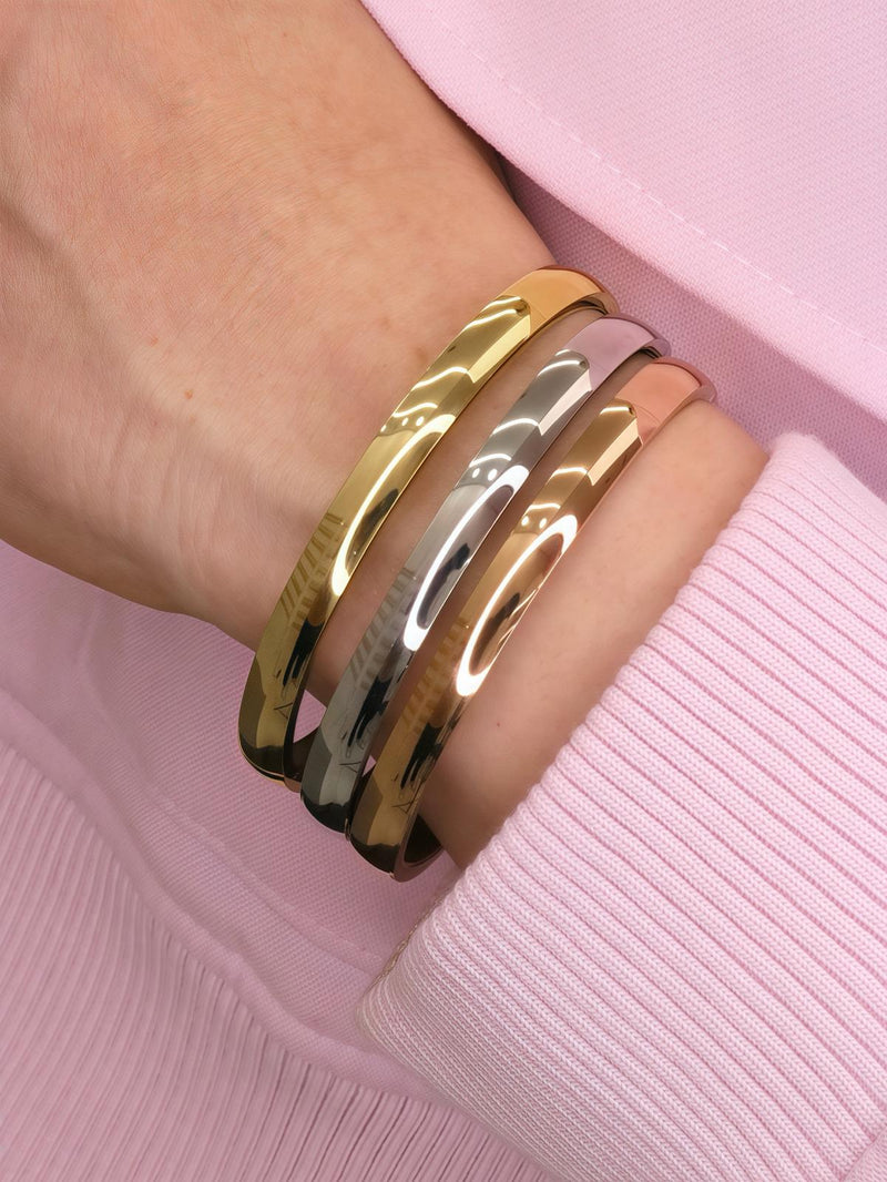 Trio Bangle Bracelet Set – Gold, Silver & Rose Gold