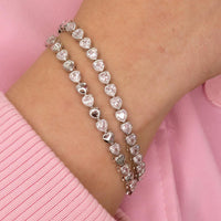 Asymmetrical Heart Bracelet – Smooth & Pavé CZ