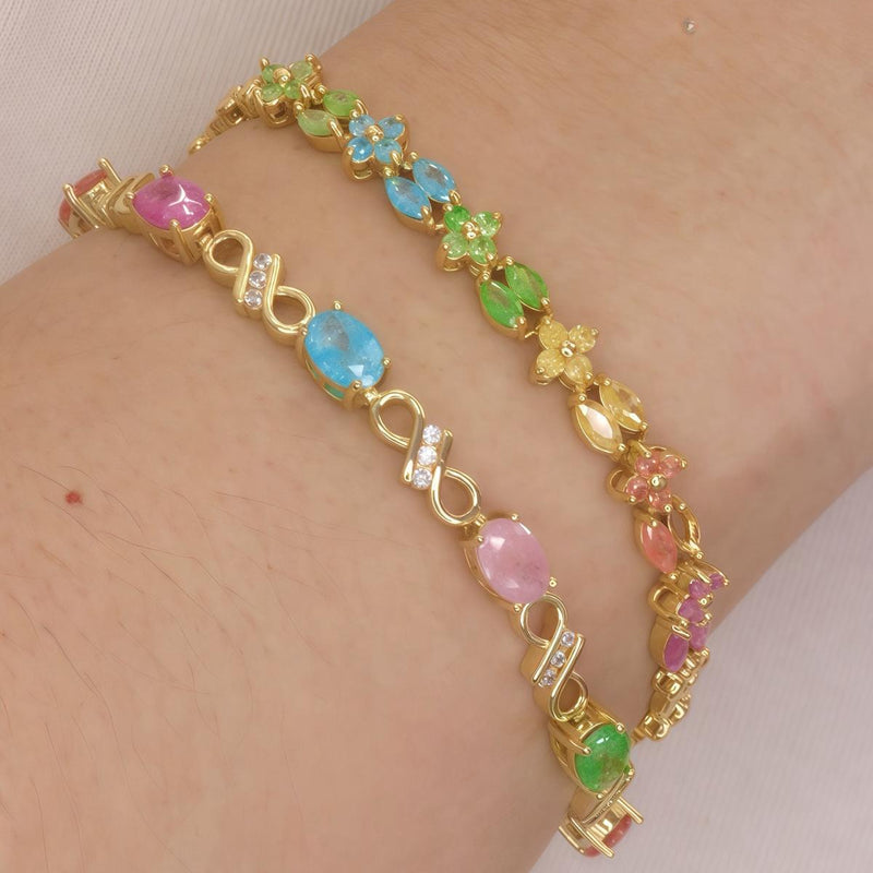 Gold pastel oval link bracelet