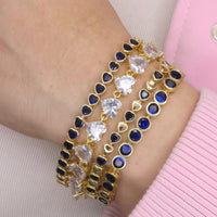 Circle zirconia bracelet in colored stones