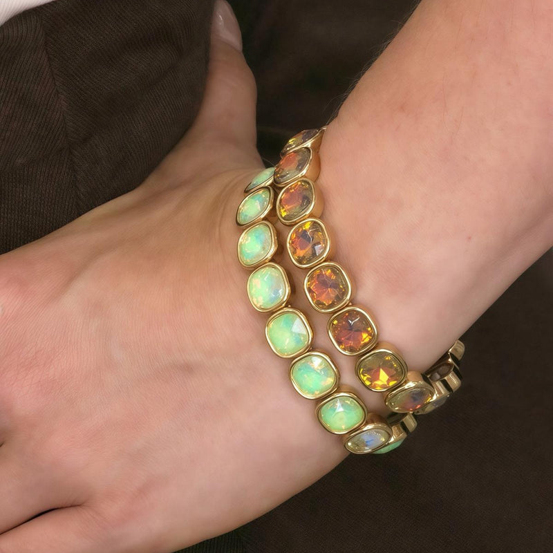 Stretch Rounded Link Crystal Bracelet