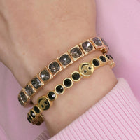 Stretch Square Link Crystal Bracelet