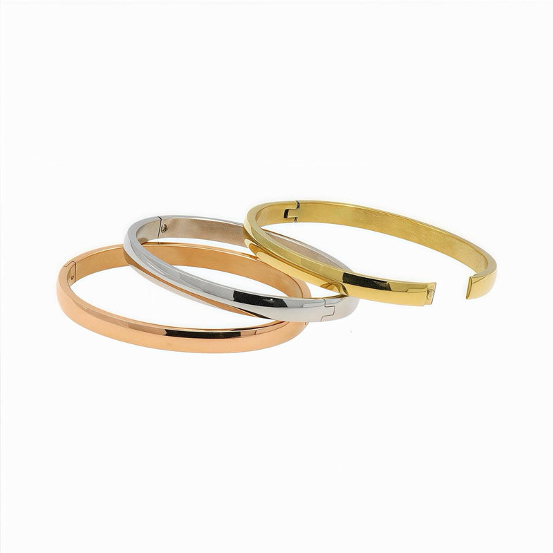 Trio Bangle Bracelet Set – Gold, Silver & Rose Gold