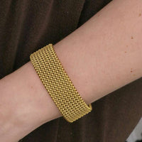 Adjustable woven stainless steel bracelet