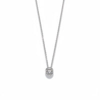 Delicate Chain Necklace with Circular Clear CZ Pendant