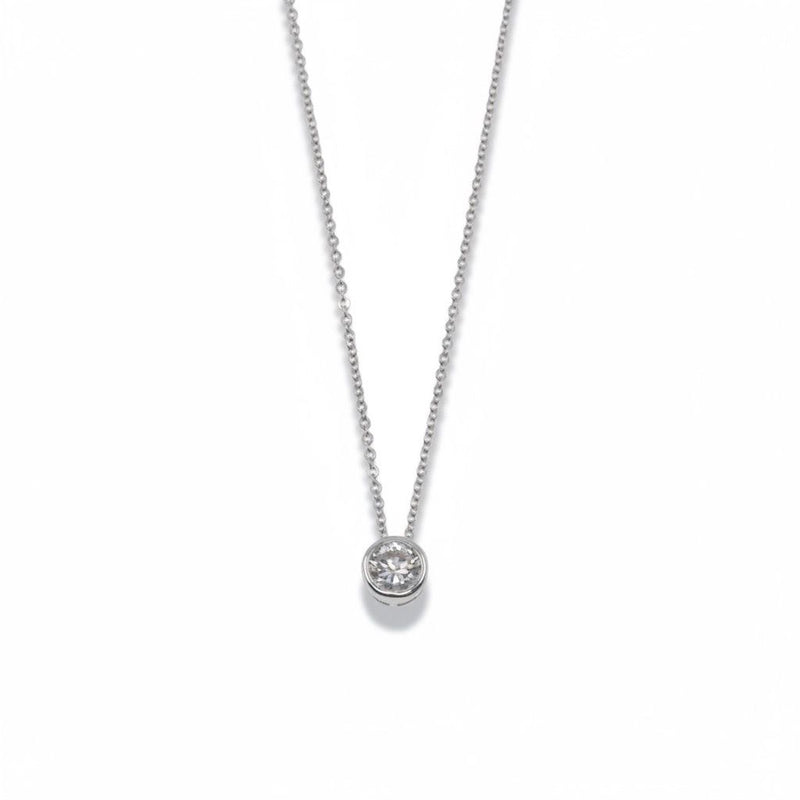 Delicate Chain Necklace with Circular Clear CZ Pendant