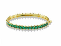 Spike Edge Bangle Bracelet with CZ Design