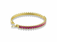 Spike Edge Bangle Bracelet with CZ Design