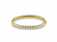 Spike Edge Bangle Bracelet with CZ Design