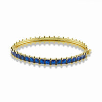 Spike Edge Bangle Bracelet with CZ Design