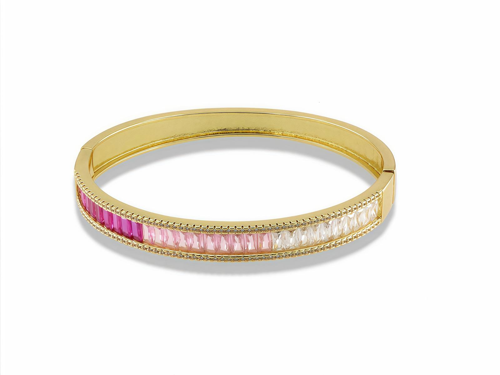 Ombré Baguette CZ Bangle Bracelet