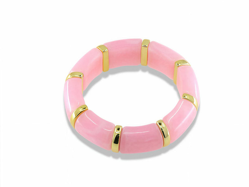 Resin Stretch Bracelet with Gold Spacers