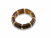 Resin Stretch Bracelet with Gold Spacers