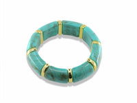 Resin Stretch Bracelet with Gold Spacers