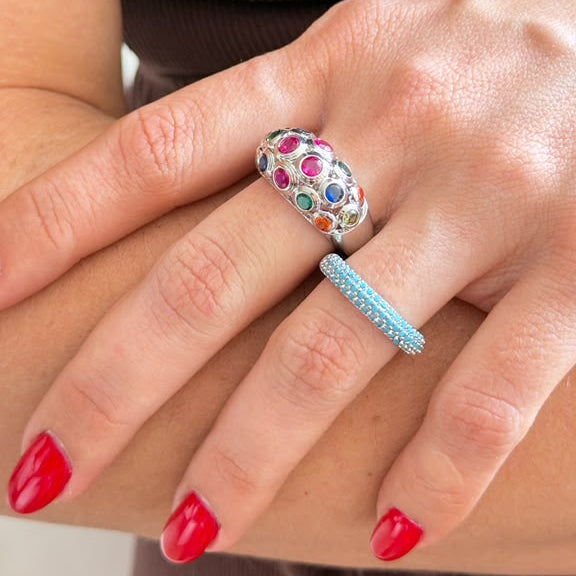 Pavé Zirconia Adjustable Band Ring