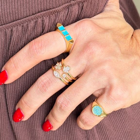Geometric Baguette Adjustable Ring