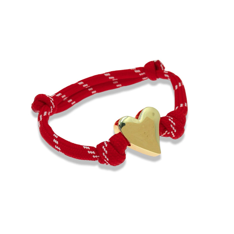 ADJUSTABLE CORD BRACELET WITH GOLD HEART